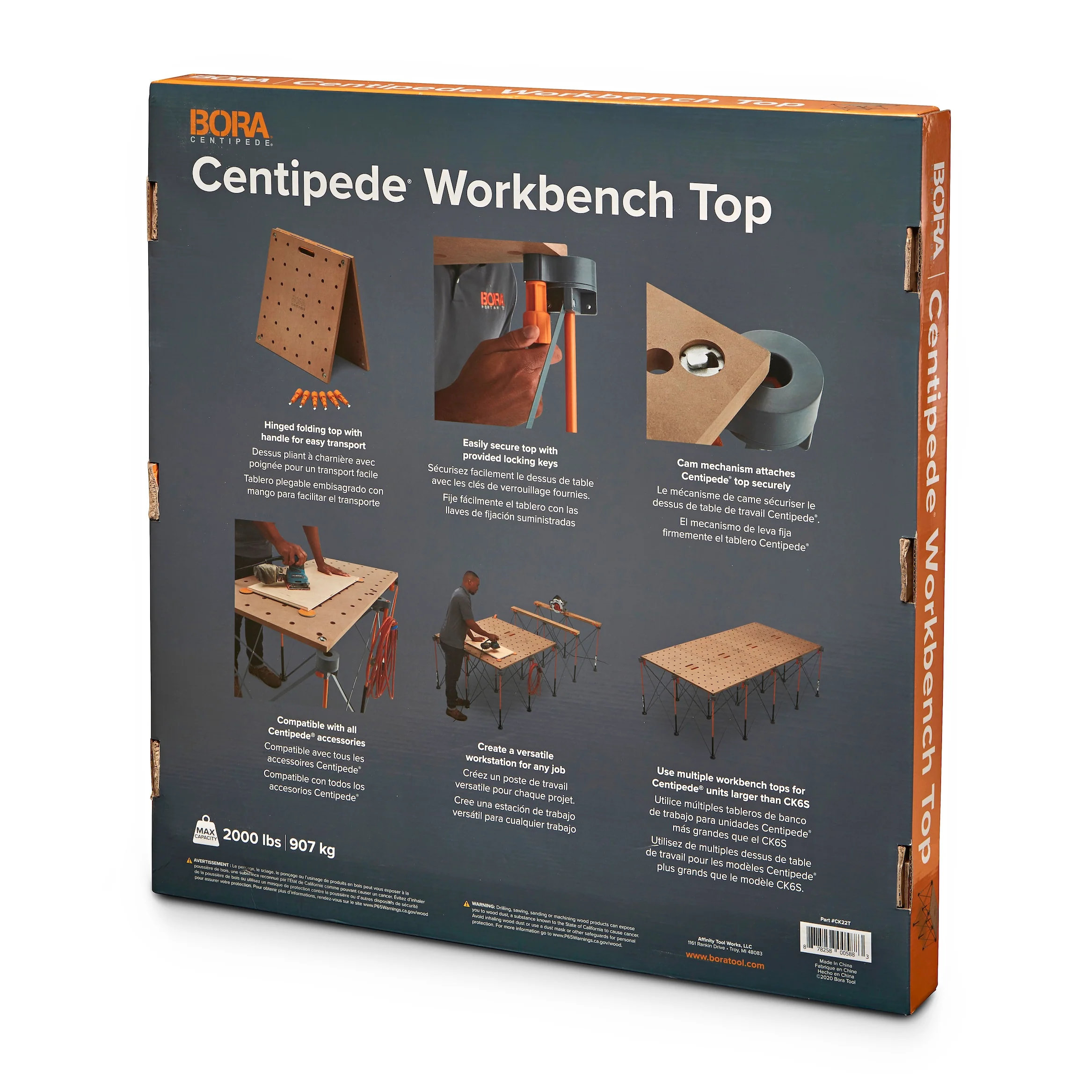 BORA Centipede Work Stand Table Top MDF 610 x 1200mm with 20mm Bench Dog Holes - Image 5