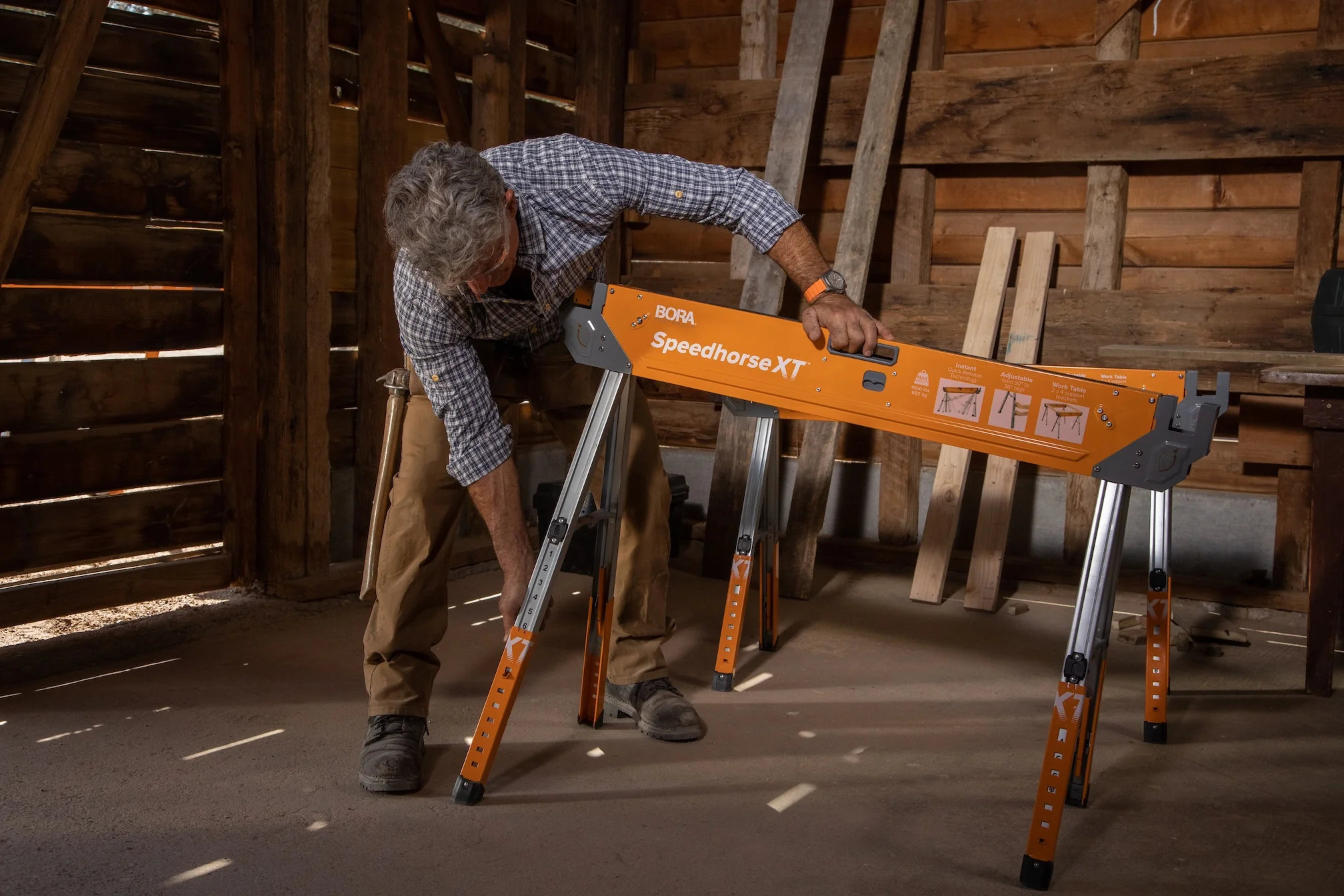 BORA Two Pack Adjustable Speedhorse XT Saw Horse 680kg Capacity - Image 6