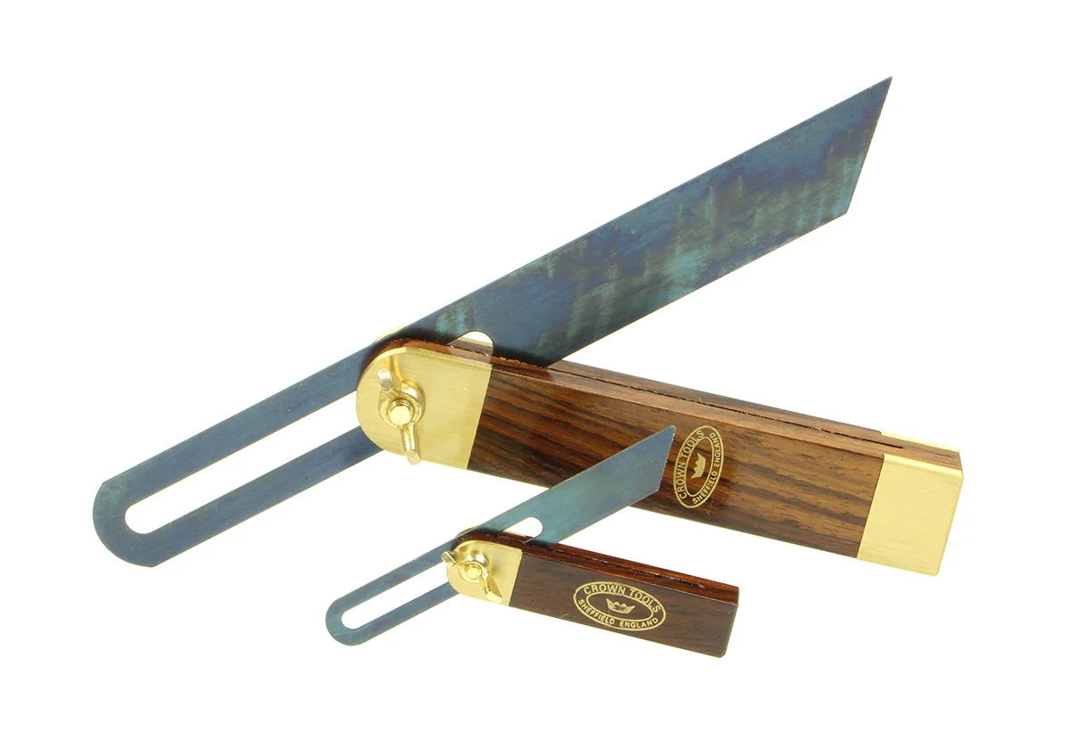 Crown Sliding Bevel 100mm Blade 75mm Rosewood & Brass Handle - Image 4