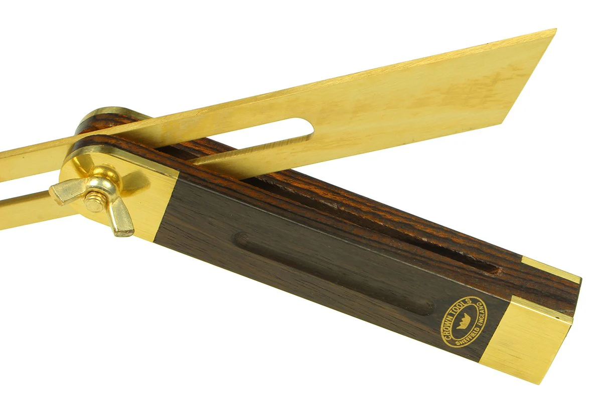 Crown Sliding Bevel 230mm Brass Blade 145mm Rosewood & Brass Handle - Image 4