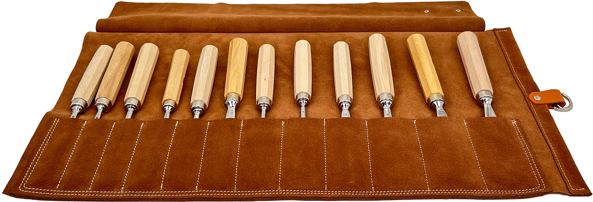 En Mina 12 Pocket Suede Chisel Roll - Image 6