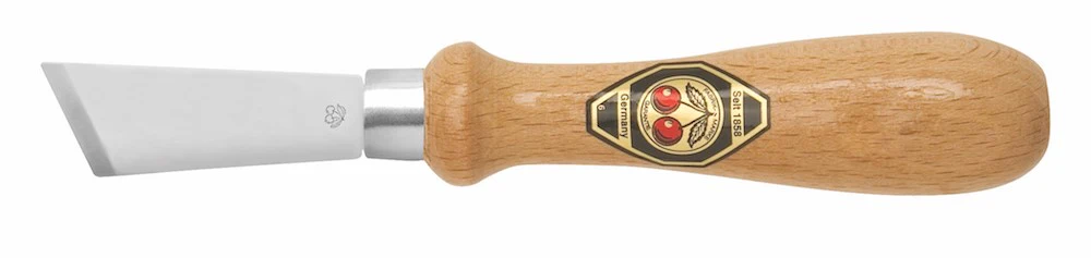 Kirschen Two Cherries #3357 Chip Carving Knife 19mm with Long Wide Blade Skew Edge for Woodcarving - Image 3