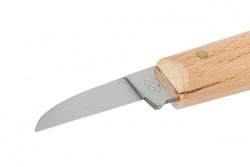 Kirschen Two Cherries #3358 Chip Carving Knife 35mm with Round Neck Straight Edge for Woodcarving - Image 3