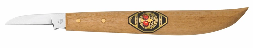 Kirschen Two Cherries #3358 Chip Carving Knife 35mm with Round Neck Straight Edge for Woodcarving - Image 4