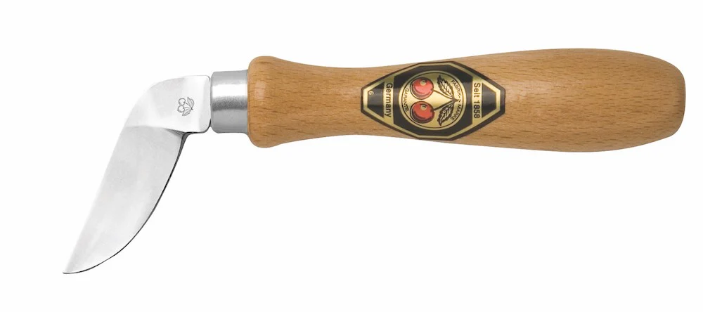 Kirschen Two Cherries #3360 Chip Carving Knife 38mm Bent Aside with Curved Edge for Woodcarving - Image 4