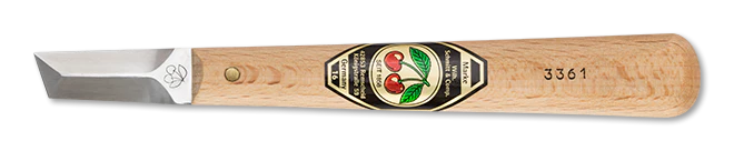 Kirschen Two Cherries #3361 Chip Carving Knife with Straight Blade Three Edges for Woodcarving - Image 3