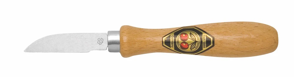 Kirschen Two Cherries #3362 Chip Carving Knife 38mm with Round Neck Straight Edge for Woodcarving - Image 3