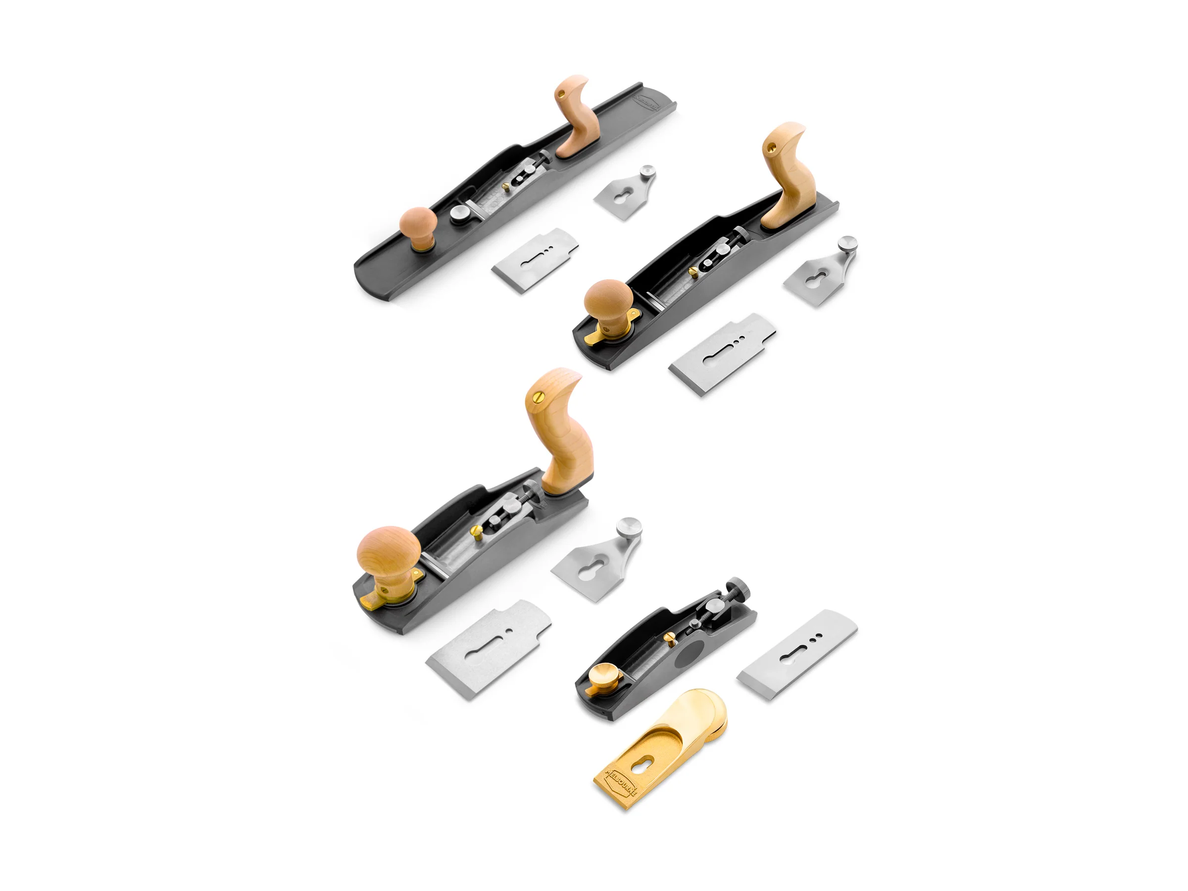 Melbourne Tool Company Low Angle Block, Jack, Smoothing & Jointing Hand Plane Set - Image 7