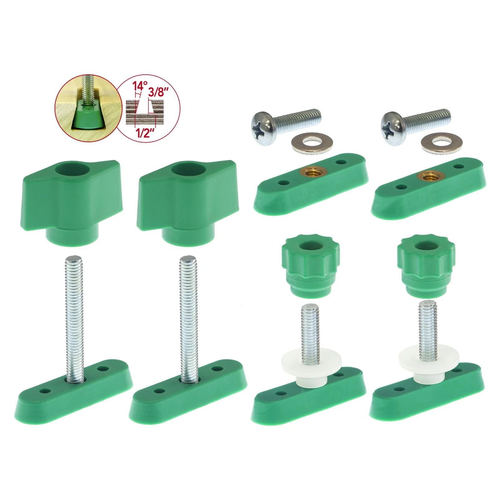 MicroJig MatchFit Dovetail Track Clamp Pro Set of Two Clamps and Accessories - Image 5