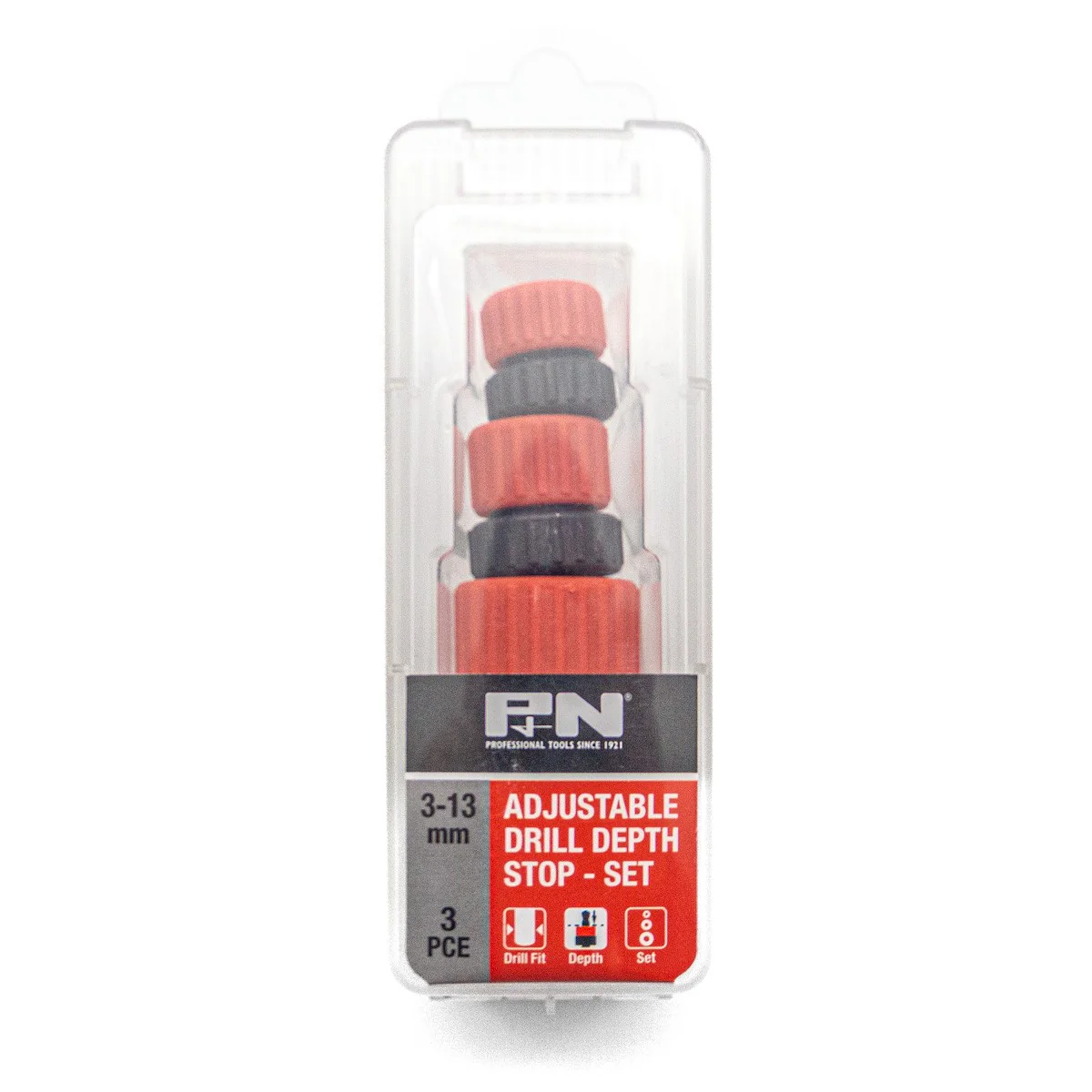 P & N Adjustable Drill Stop Set suits Bits 3-13mm - Image 2