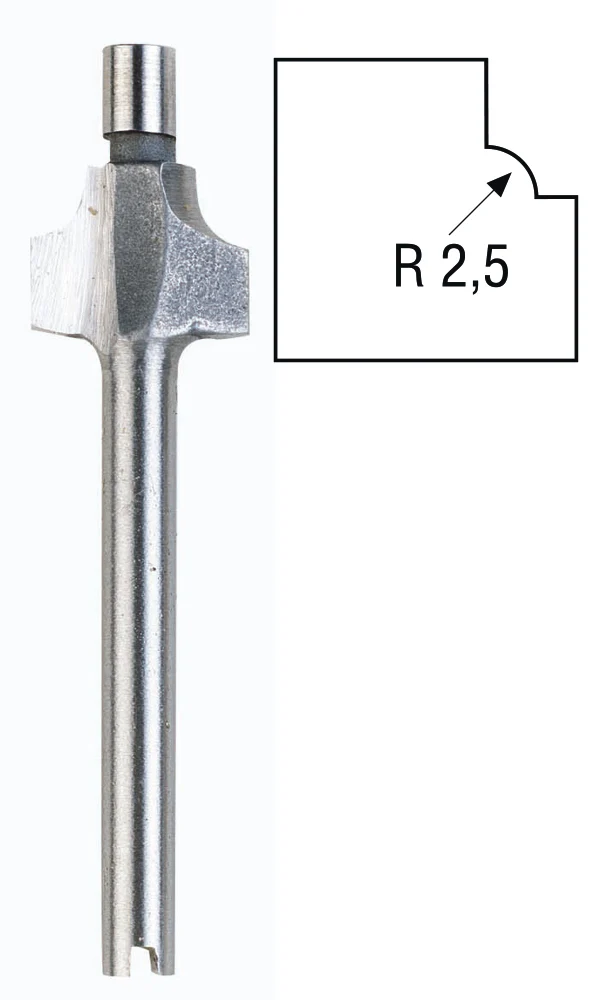 PROXXON Router Bit 2.5mm Roundover Router Bit For Micro Shaper