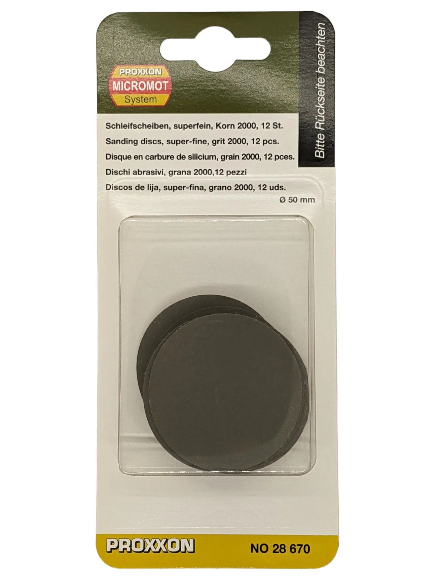 PROXXON Sanding Discs Super Fine 2000 Grit Pack 12 - Image 2