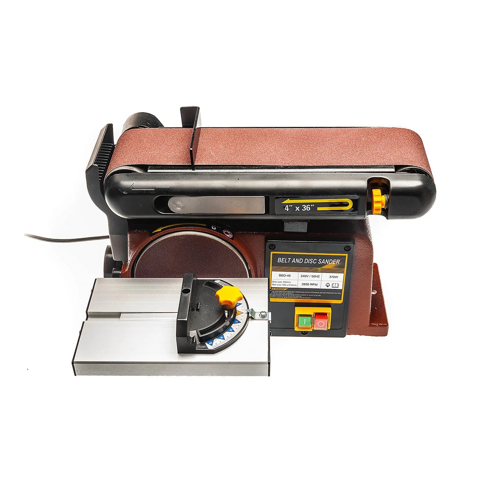 Sherwood 4 x 6in Benchtop Belt and Disc Sander 375W - Image 5