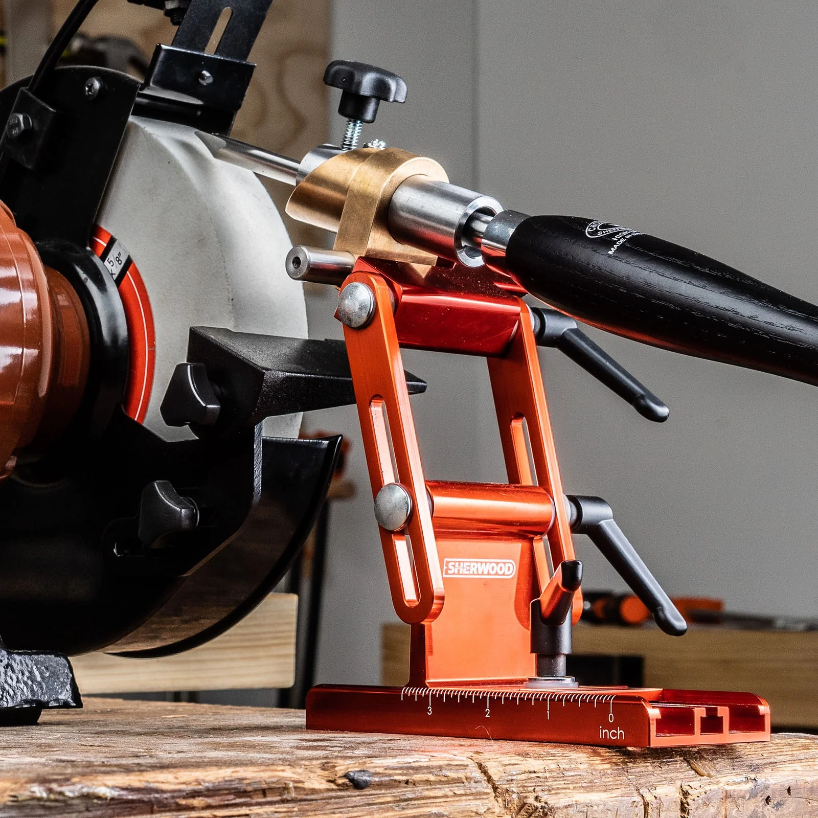 Sherwood 8in Slow Speed CBN Wheel Benchtop Grinder 1400RPM 375W with HeliGrind Set - Image 13