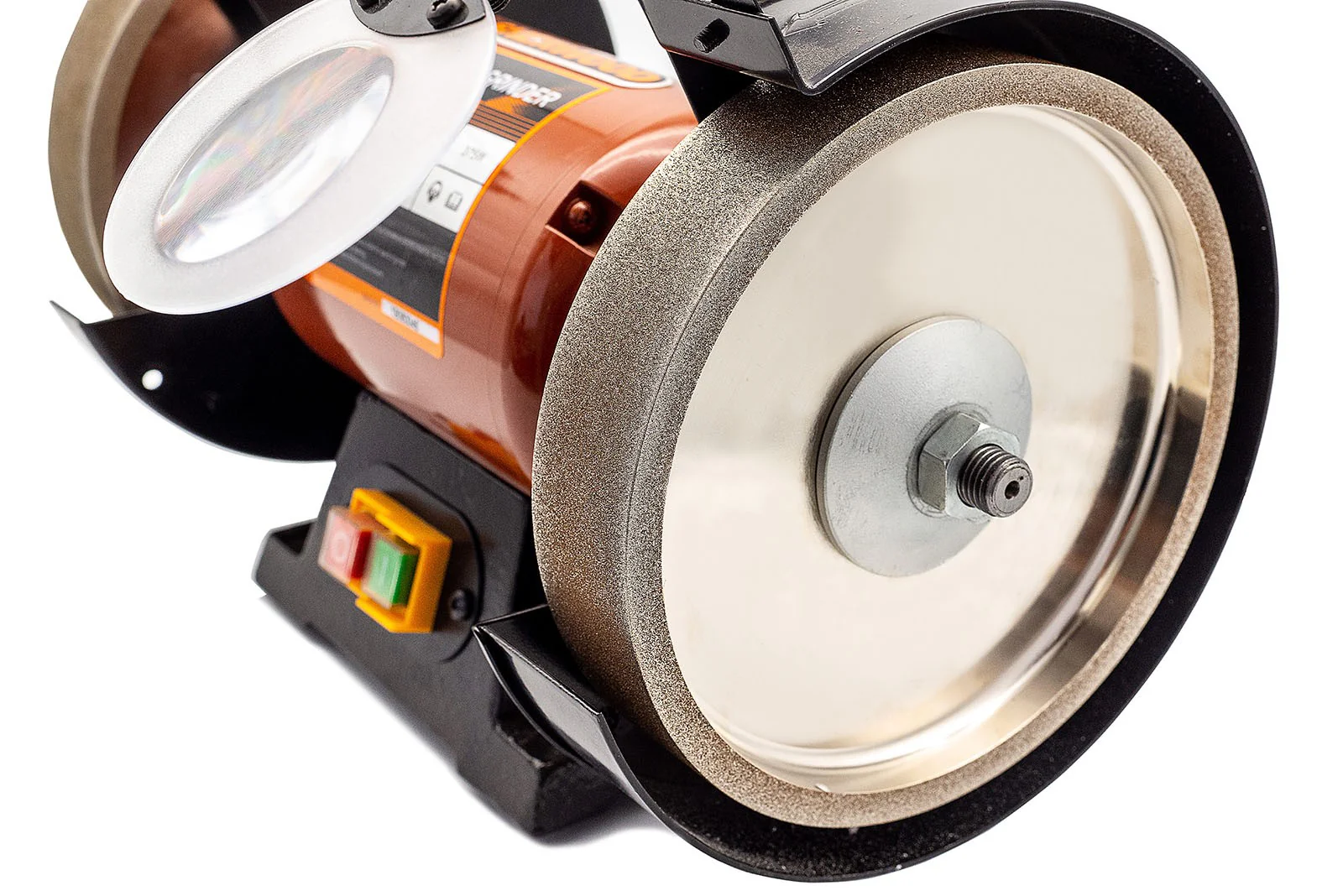 Sherwood 8in Slow Speed CBN Wheel Benchtop Grinder 1400RPM 375W with HeliGrind Set - Image 3