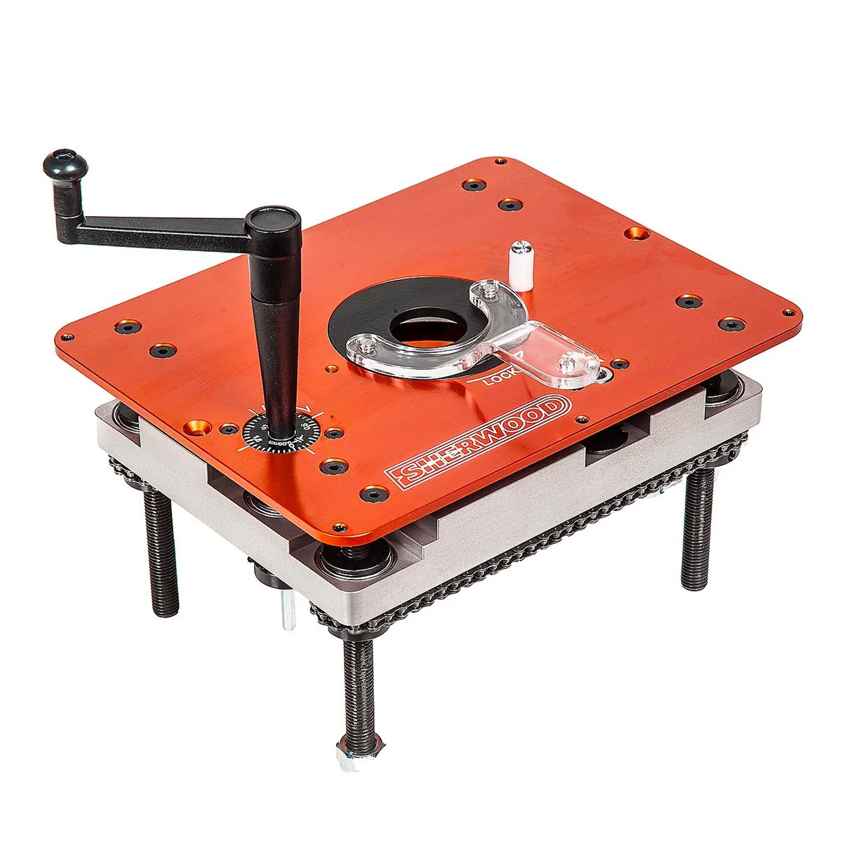 Sherwood Industrial Benchtop Router Table with Cast Iron Table & Plunge Router Lift - Image 7