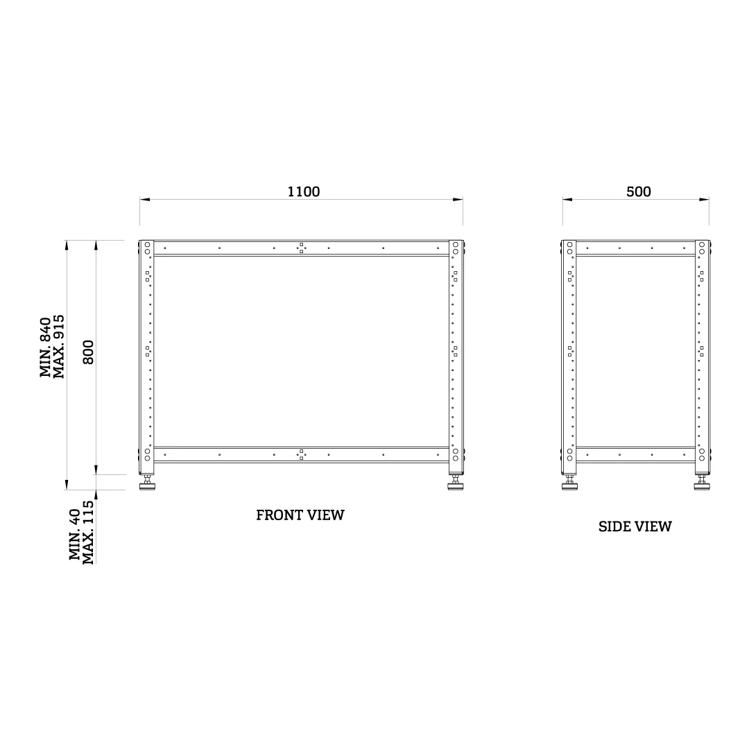 Torquata Workbench System 1100 x 500 Workbench Stand Only - Image 8