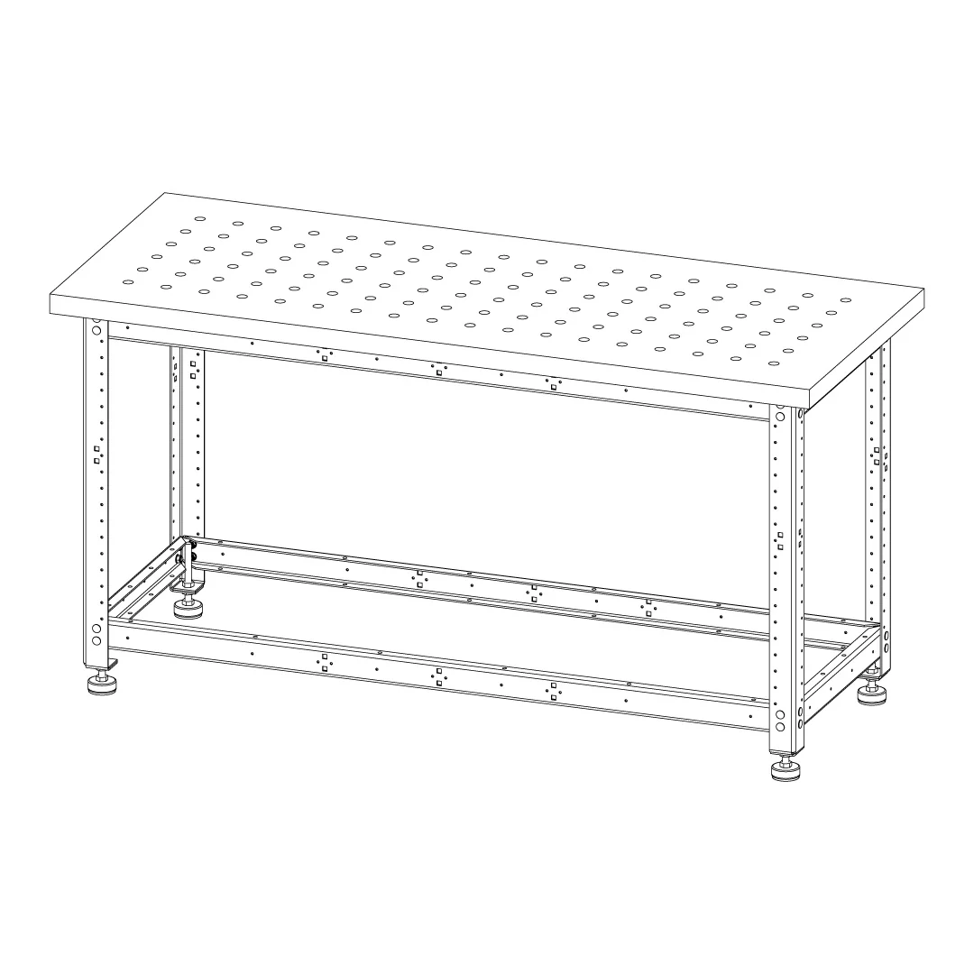 Torquata Workbench System 1500 x 600 x 450 H Dog Hole Top Assembly & Machine Stand - Image 3