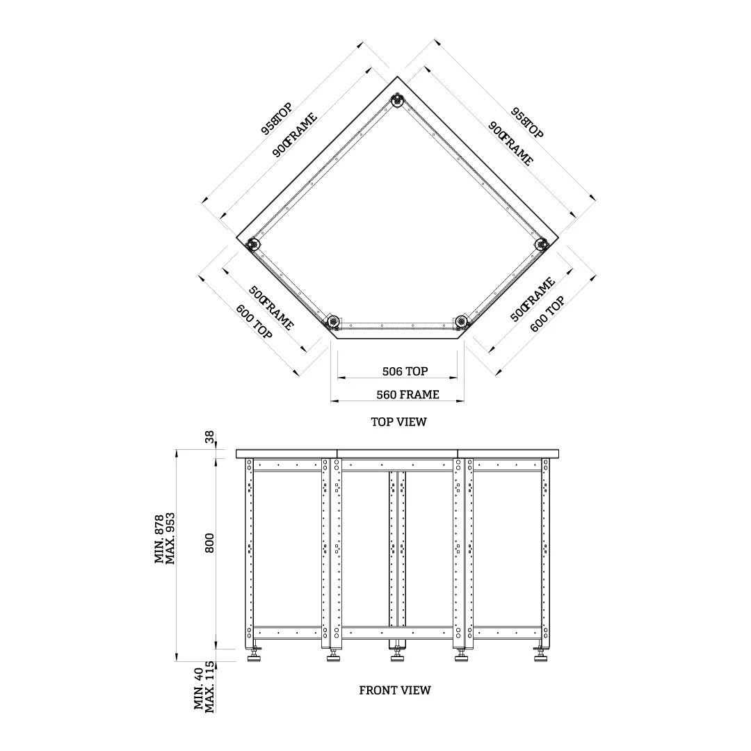 Torquata Workbench System Corner Kit Stand Only - Image 4
